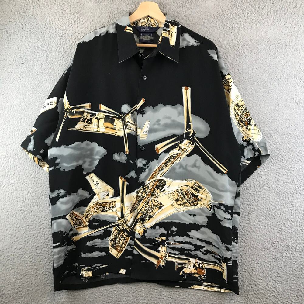 Vintage Planes print Shirt  Original Ice Collection button up XL